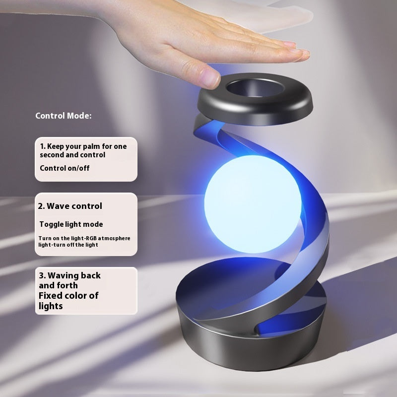 Rotating Moon Desk Lamp – Wireless Charging &amp; Sensor Control: The Ultimate Space-Themed Home Décor