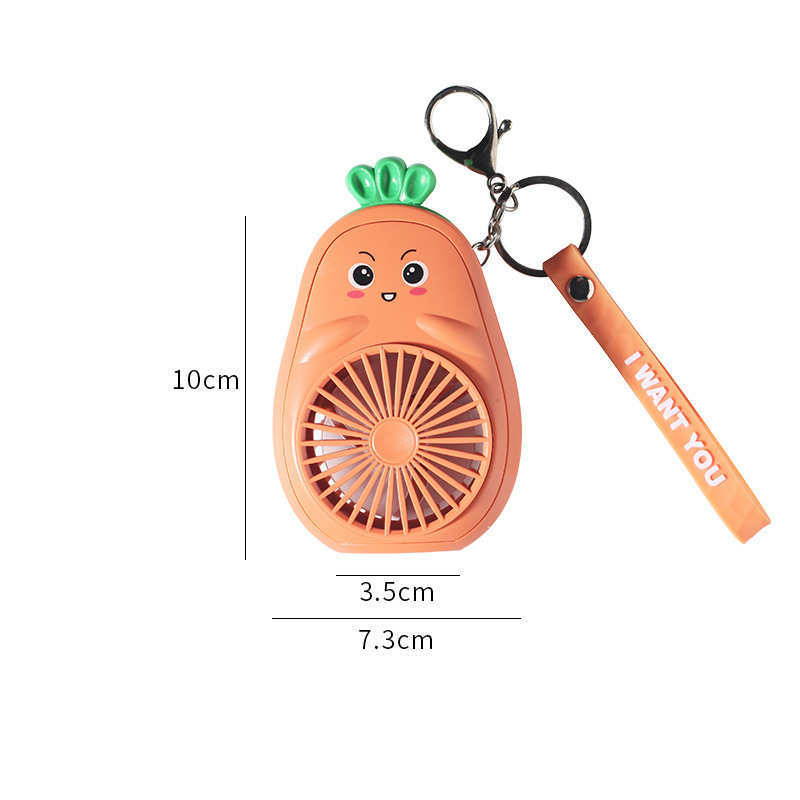 Cartoon Keychain Cute Fruit USB Charging Mini Fan