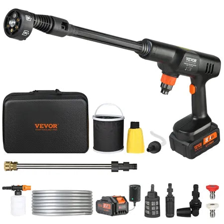 M2K Luxe 21V Cordless Pressure Washer | 400 PSI Complete Kit | 2 Batteries + Foam Cannon