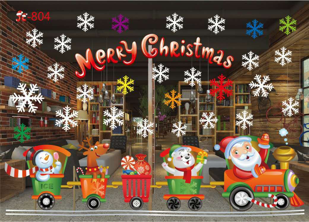 Christmas decorations store window stickers