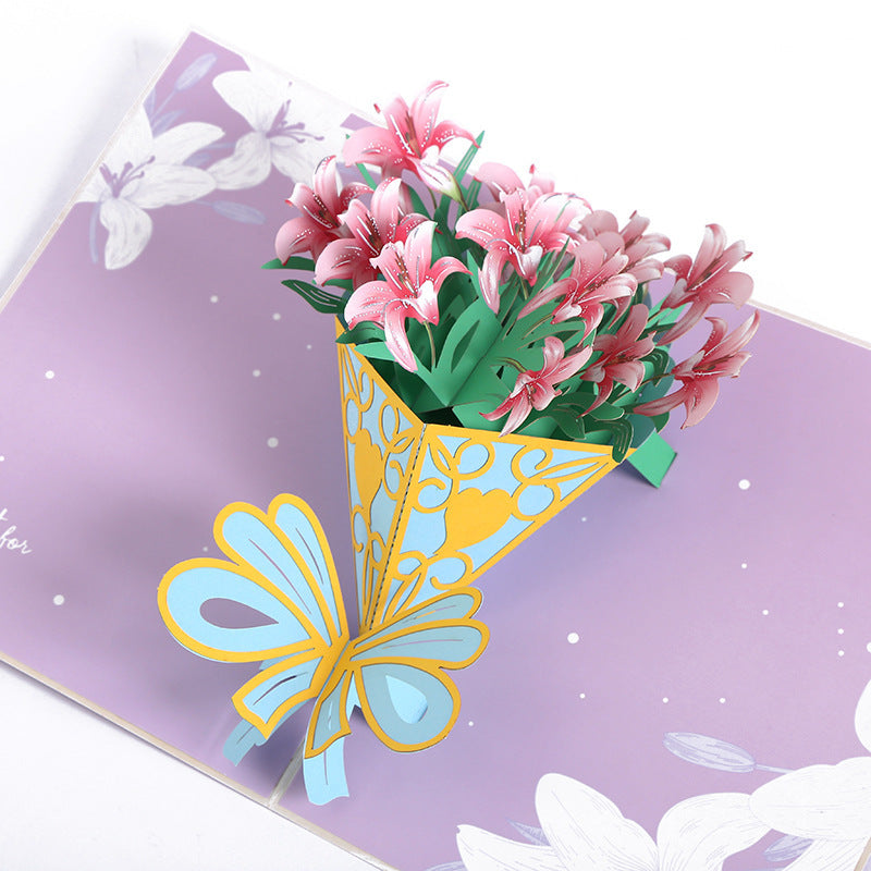 Mother's Day 3D Ornament 3D Bouquet Greeting Card