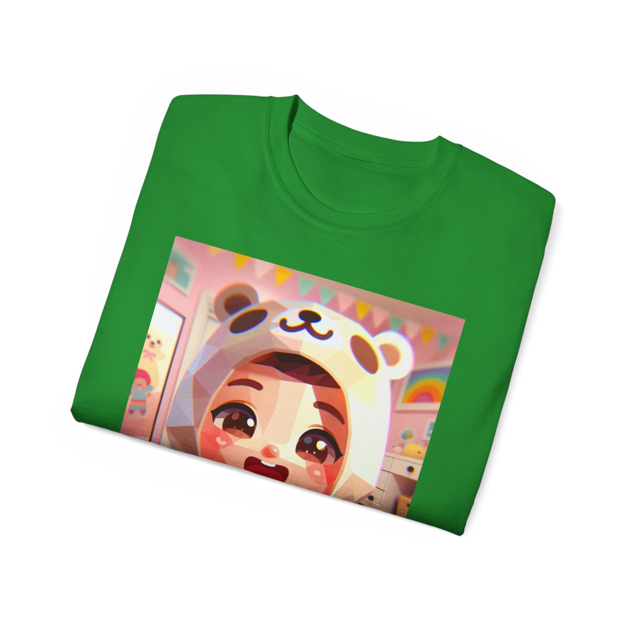Cute Cartoon Animal Tee, Cozy Unisex T-Shirt for Kids, Gift for Animal Lovers, Birthday, Casual Style, Fun Wear