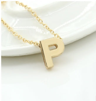 3D Bubble Initial Necklace – Gold Plated A-Z Letter Pendant (Stainless Steel, Dainty Personalized Jewelry)