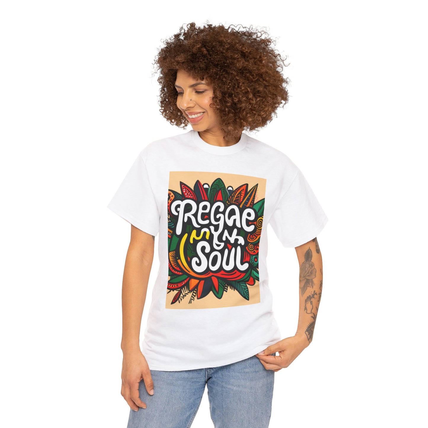 Reggae inna Yuh Soul Unisex Heavy Cotton Tee