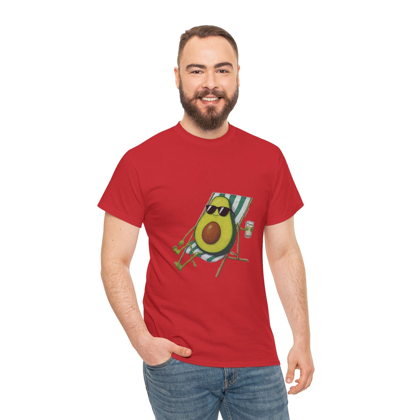 Avocado Print Unisex Heavy Cotton Tee: Comfort & Style for Every Day