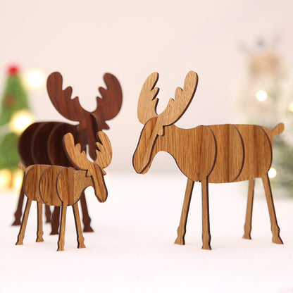 Wooden crafts Christmas elk ornaments