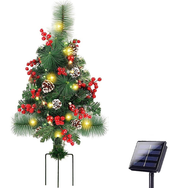 Christmas Solar Christmas Tree Floor Outlet Lawn Lamp Courtyard Landscape Decoration