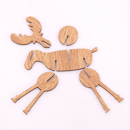 Wooden crafts Christmas elk ornaments