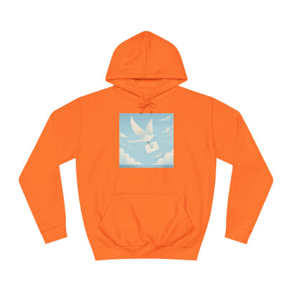 Bird Envelope College Hoodie - Pastel Romantic Minimalistic Design