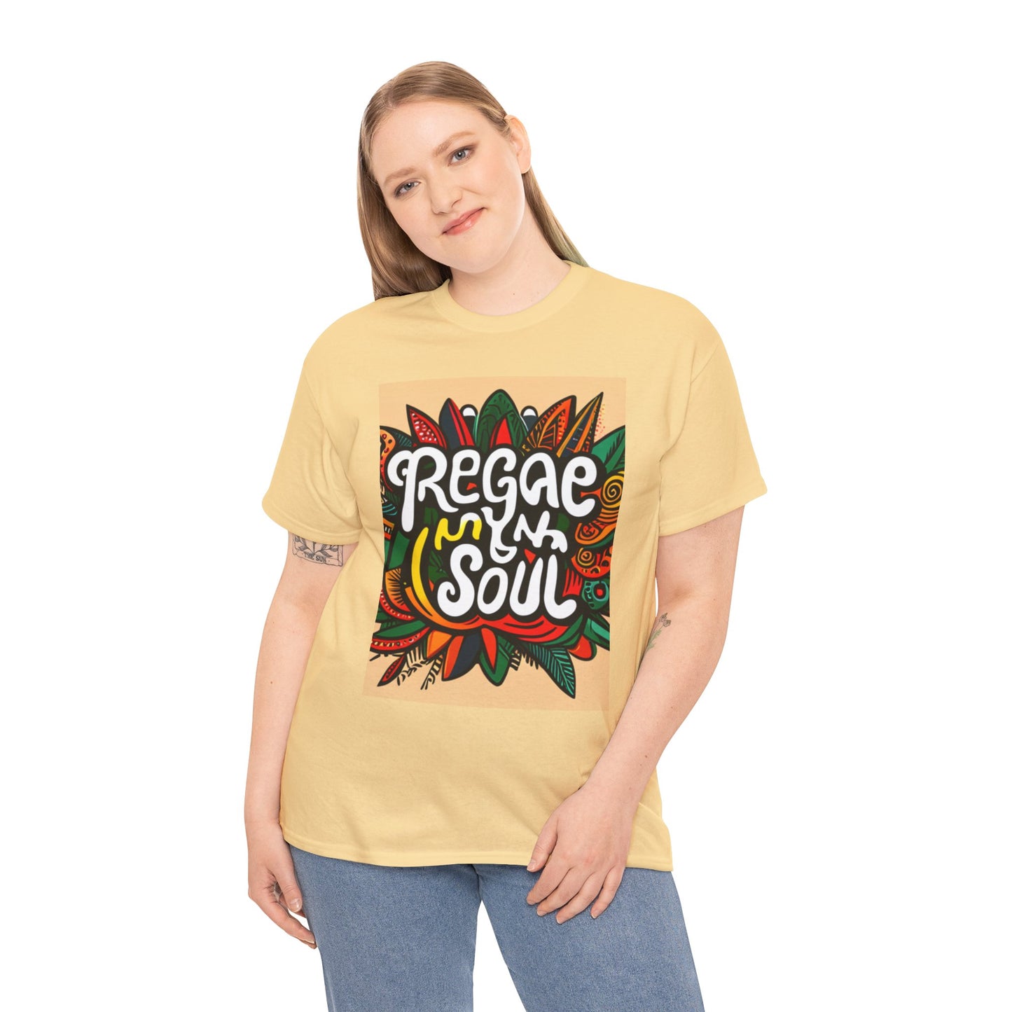 Reggae inna Yuh Soul Unisex Heavy Cotton Tee