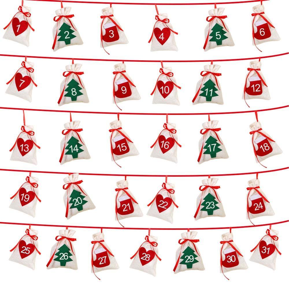 Calendar Christmas gift hanging bag