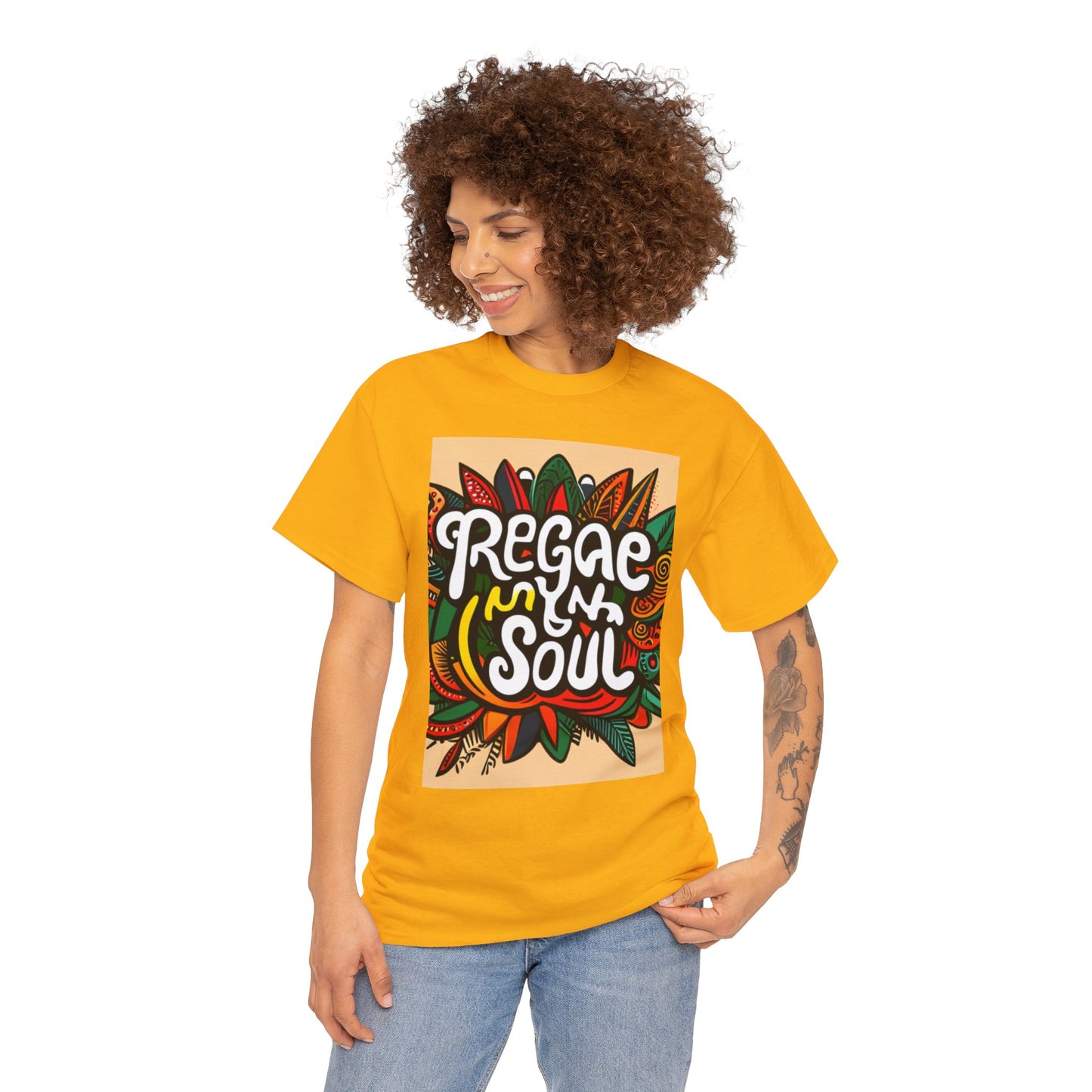 Reggae inna Yuh Soul Unisex Heavy Cotton Tee