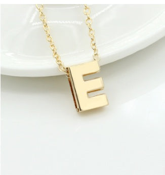 3D Bubble Initial Necklace – Gold Plated A-Z Letter Pendant (Stainless Steel, Dainty Personalized Jewelry)