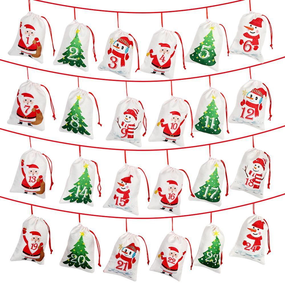 Calendar Christmas gift hanging bag