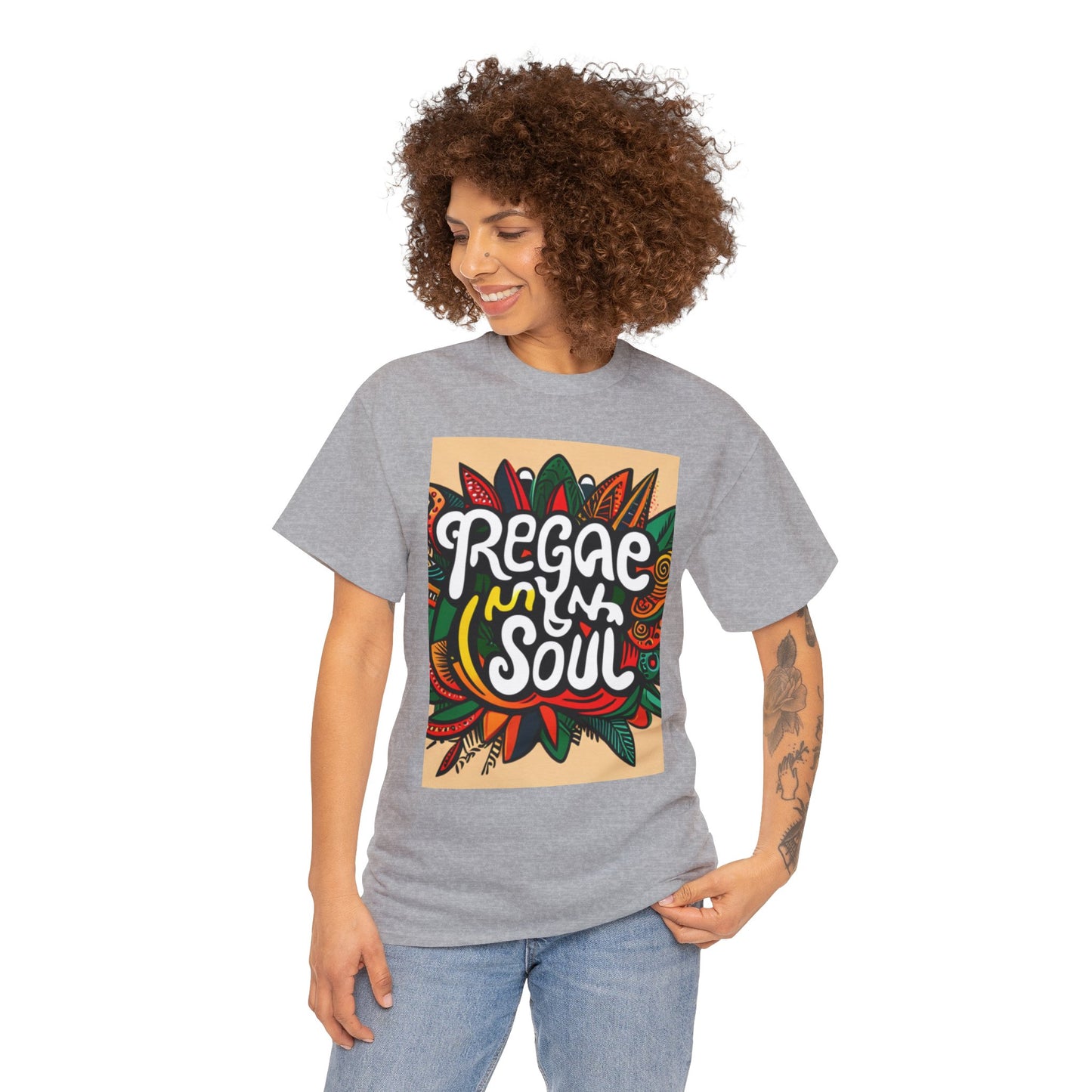 Reggae inna Yuh Soul Unisex Heavy Cotton Tee