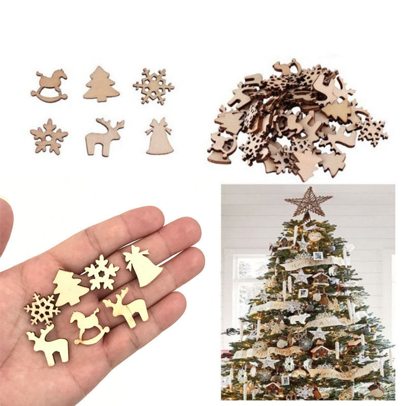 Christmas decoration wood chips