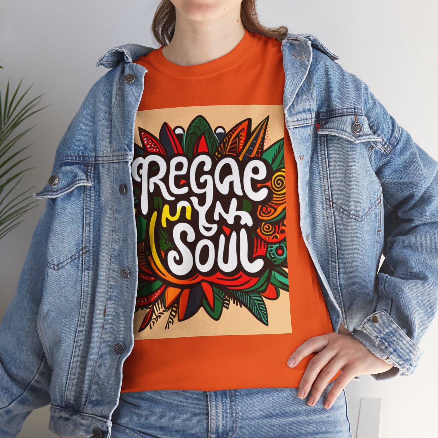 Reggae inna Yuh Soul Unisex Heavy Cotton Tee