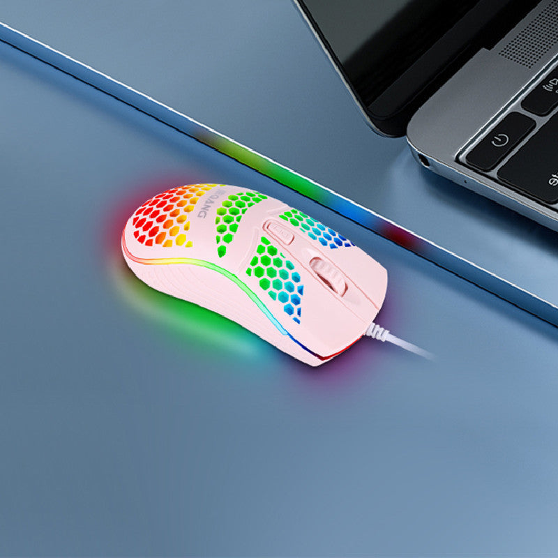 Hole-holed Wired USB Mouse For Home Luminous Mouse