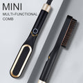 Mini Ceramic Hair Straightener Brush – Hot Comb Iron for Smooth Styling
