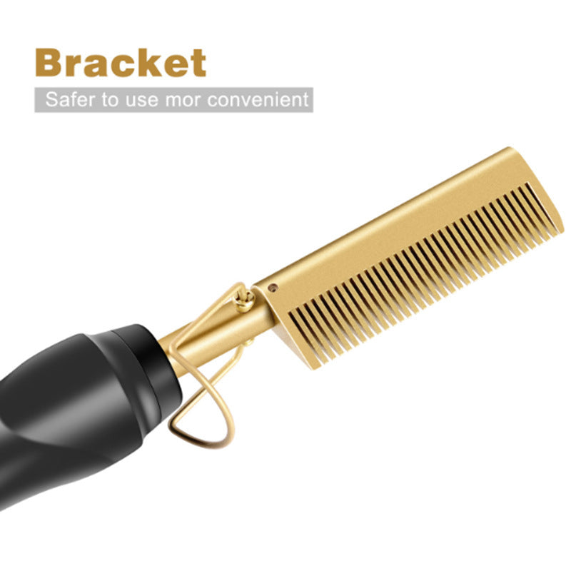 Electric Straightening Comb, Electric Hair Straightener, High-Temperature Styling For Dry And Wet Hair