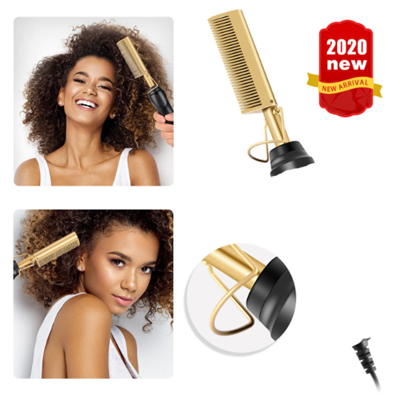 Electric Straightening Comb, Electric Hair Straightener, High-Temperature Styling For Dry And Wet Hair