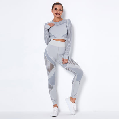 Seamless Knitted Absorbent Yoga Long-Sleeved Suit Yoga Wearsuit