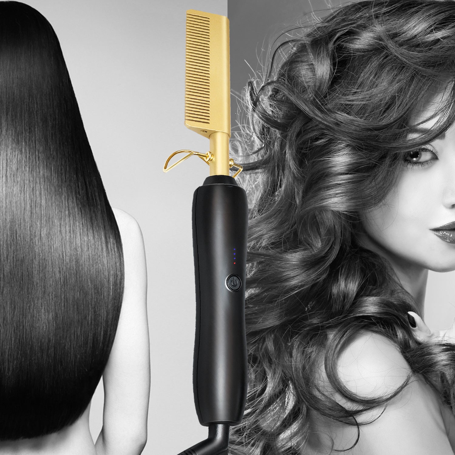 Ceramic Straight Hair Comb] High Temperature Ceramic Multi Functional Straight Hair Comb - Copper Straightener | Gifts for Women