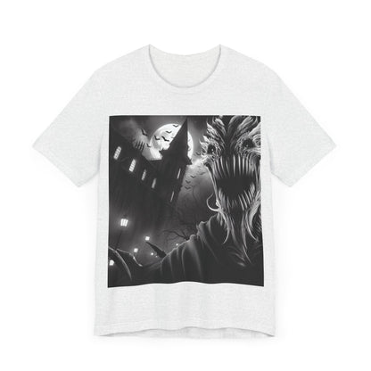 Halloween Creature Unisex Tee with a midnight scene