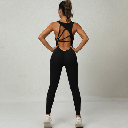 Women's Yoga Jumpsuit, Sleeveless, V-back"