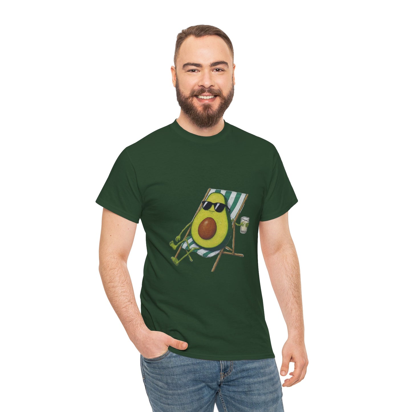 Avocado Print Unisex Heavy Cotton Tee: Comfort & Style for Every Day