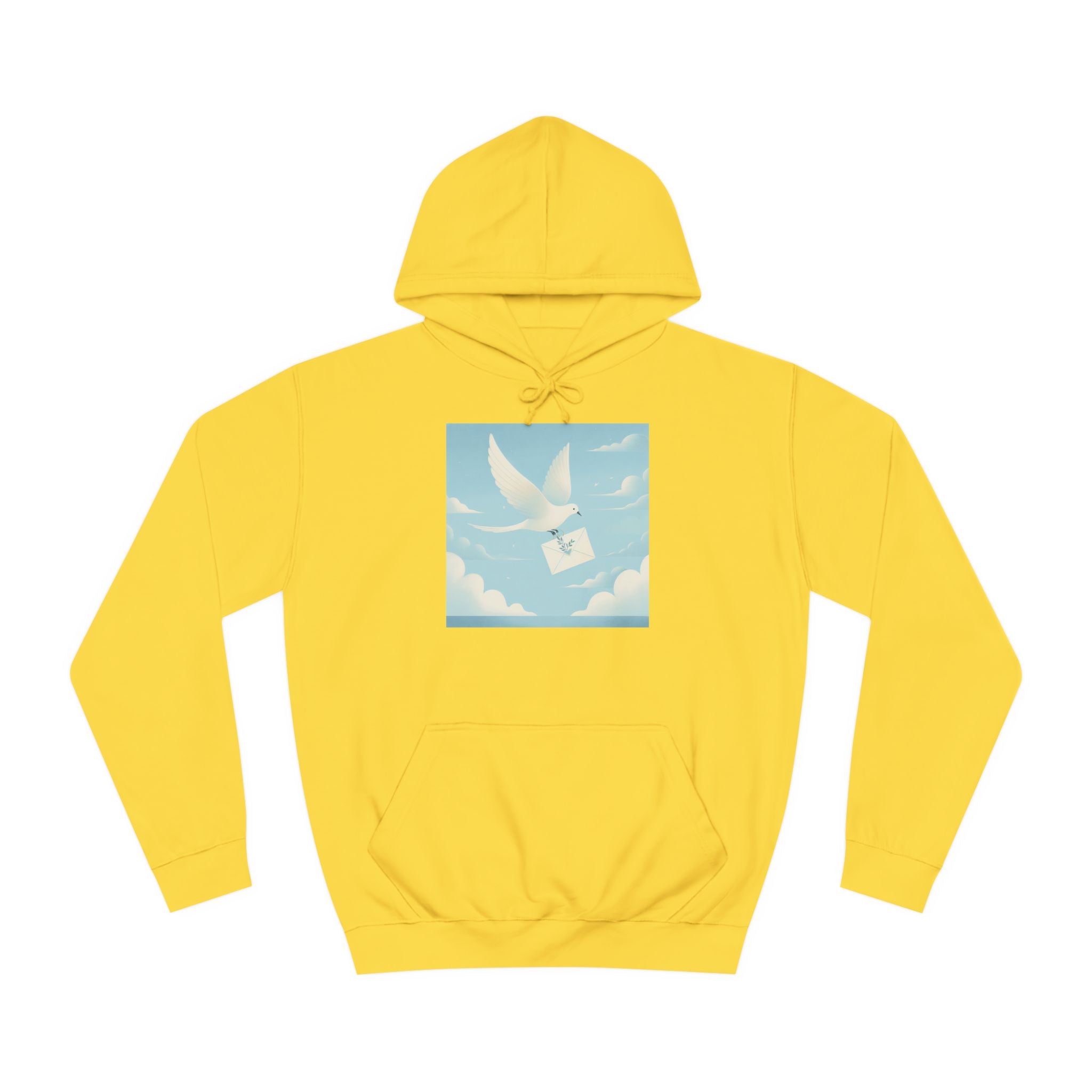 Bird Envelope College Hoodie - Pastel Romantic Minimalistic Design