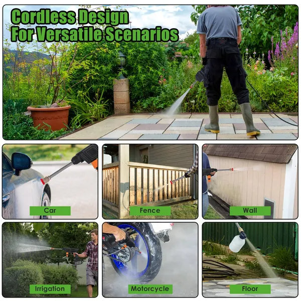 M2K Luxe 21V Cordless Pressure Washer | 400 PSI Complete Kit | 2 Batteries + Foam Cannon