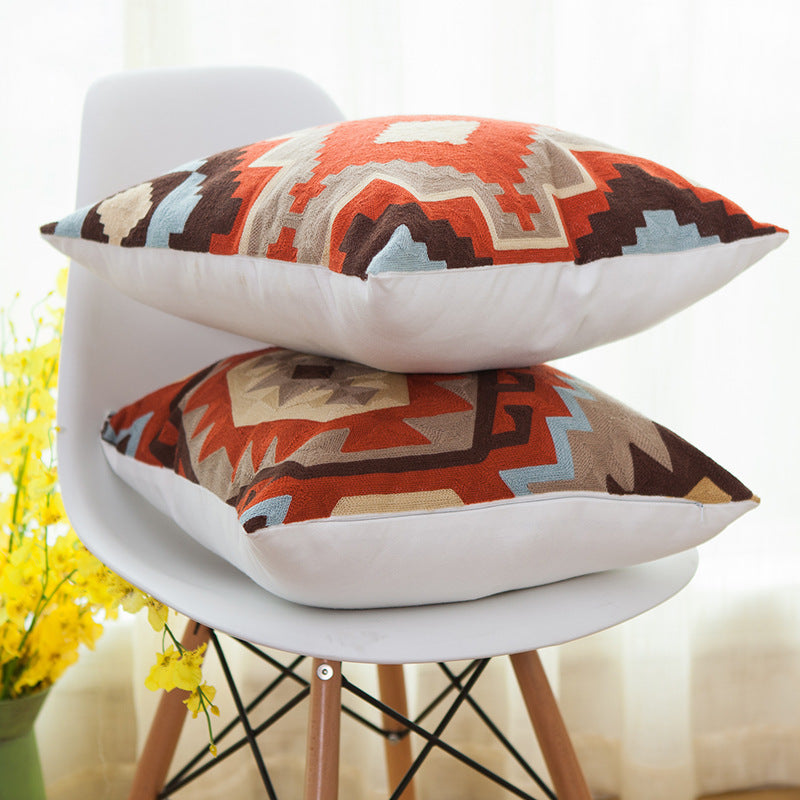 Sofa embroidered pillow cover