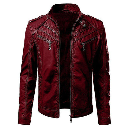 PU Leather Jacket | Slim & Zip-Up Design