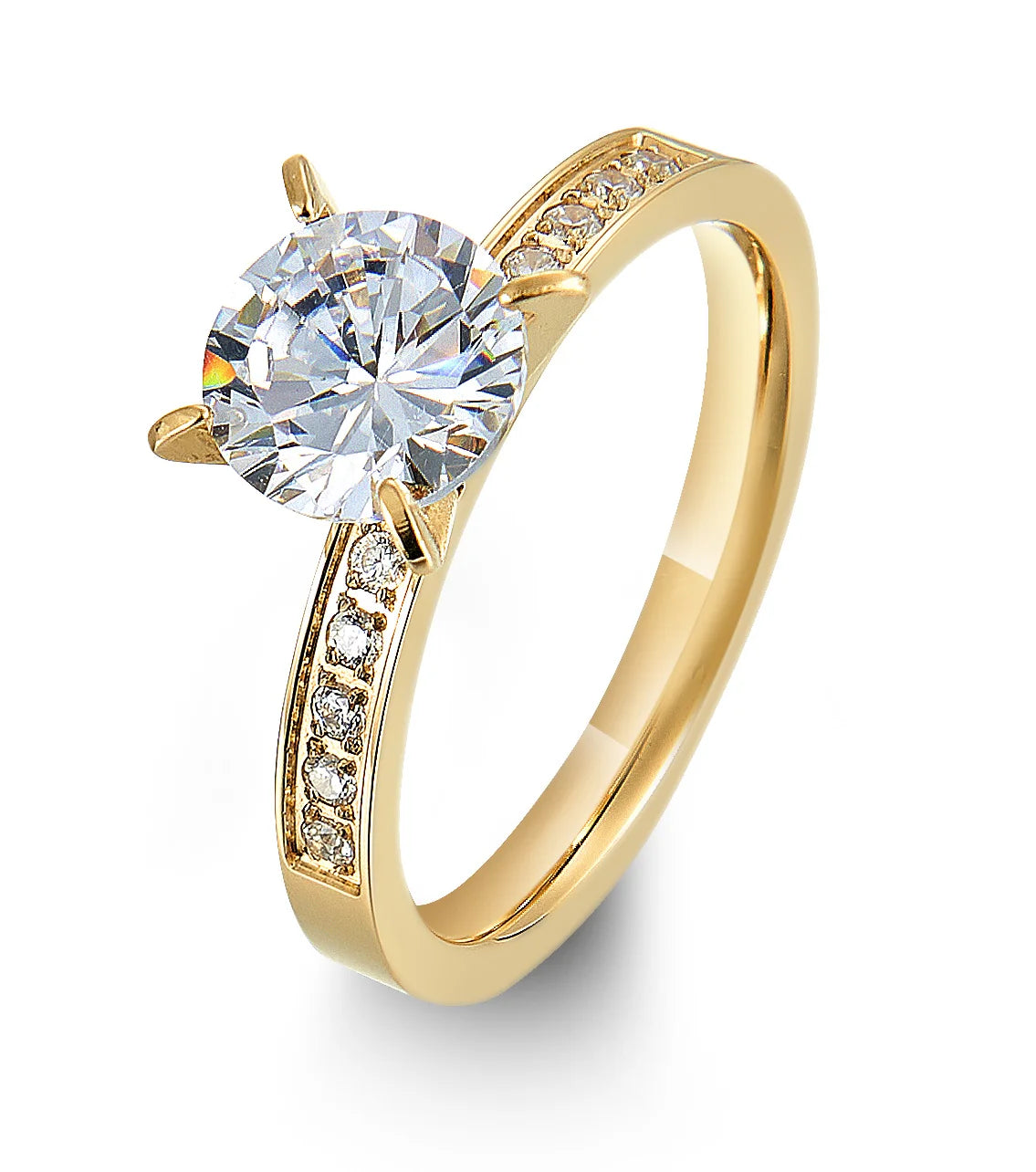 Handmade stainless steel wedding band with 18K gold plating – stylish and durable