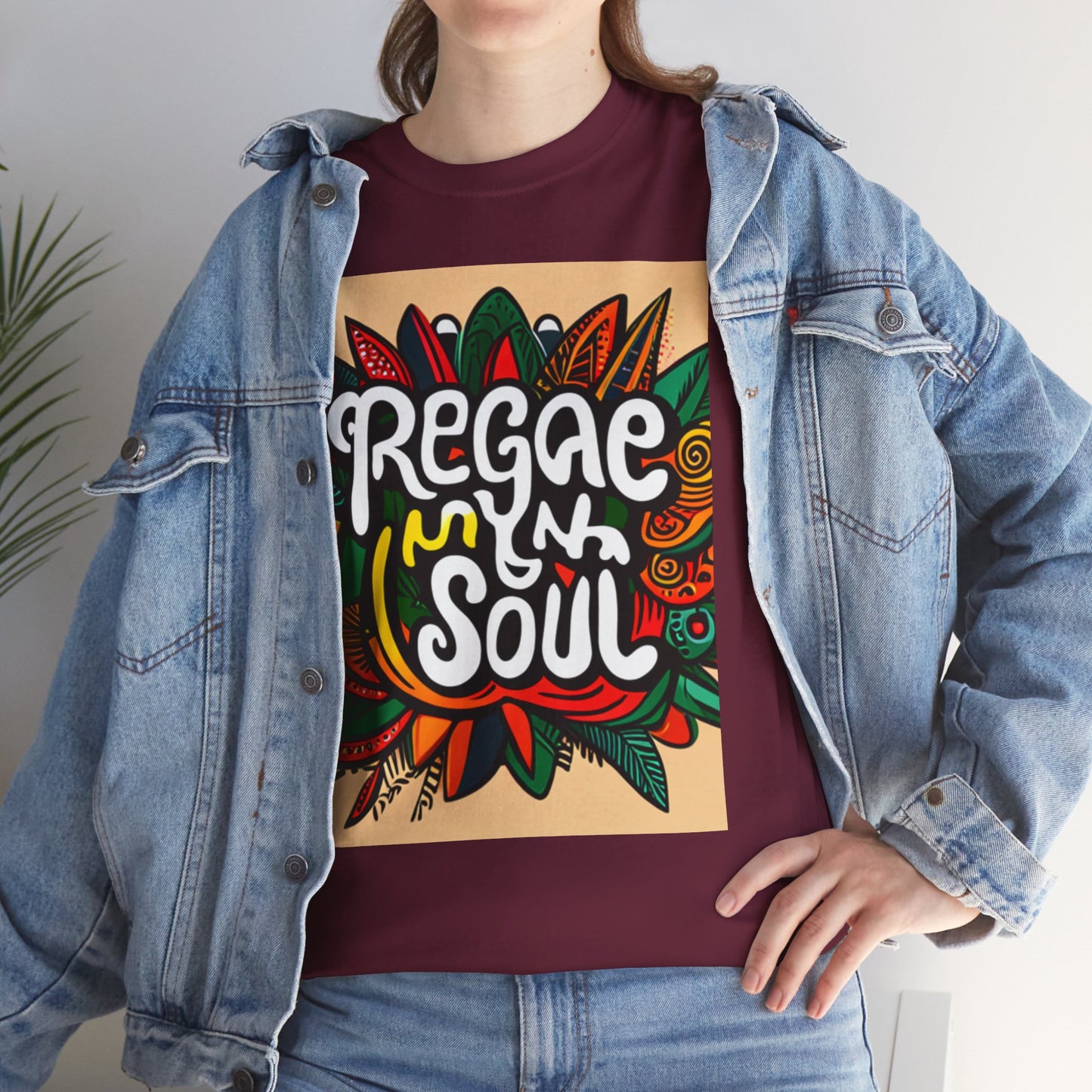 Reggae inna Yuh Soul Unisex Heavy Cotton Tee