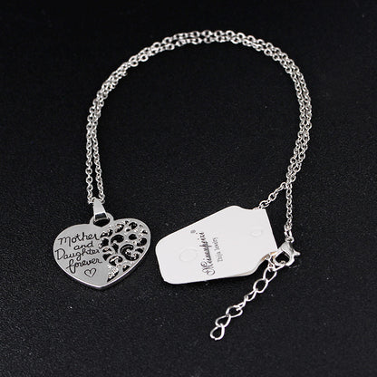 Heart Letter Pendant Necklaces Mother And Daughter Love Forever Hollow Mother's Day Gift Chain Necklace Choker Jewelry