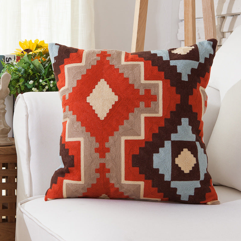 Sofa embroidered pillow cover