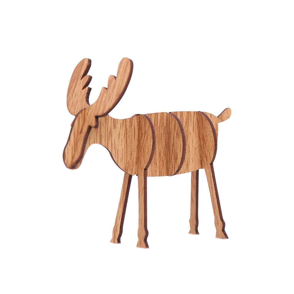 Wooden crafts Christmas elk ornaments