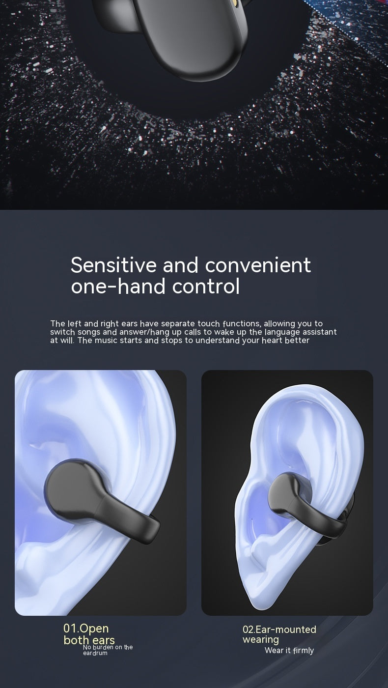 True Wireless Bluetooth Headset Bone Conduction Sports Noise-canceling Ultra-long Life Battery