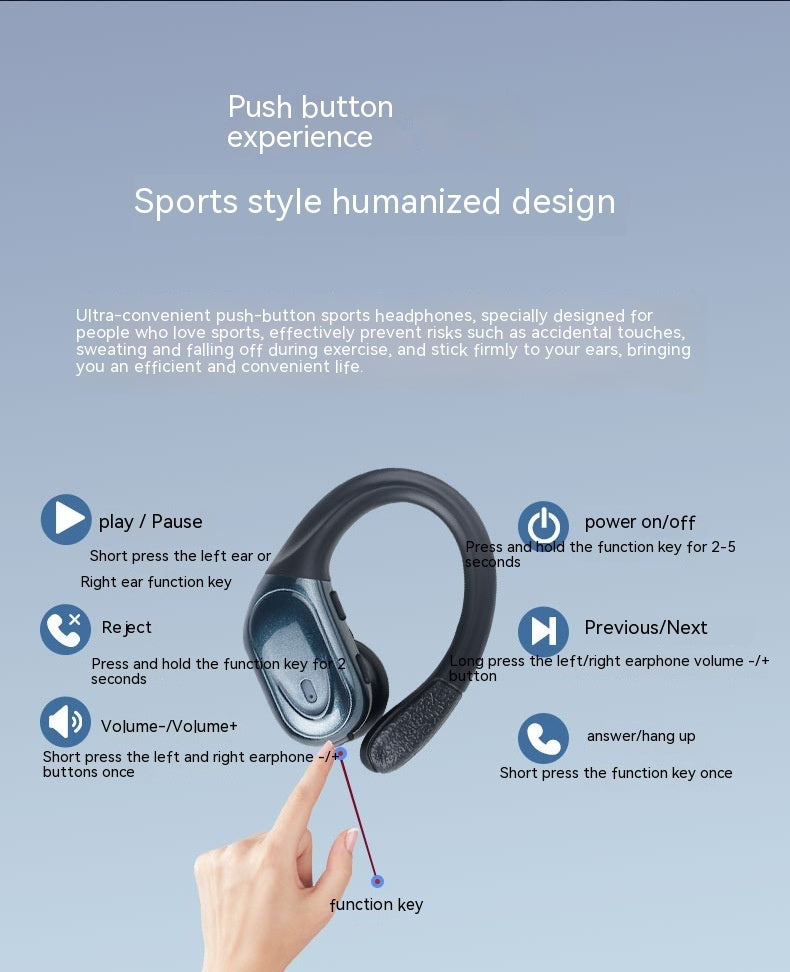 Smart Digital Technology Noise Reduction Sports Can't Get Rid Of Ear-mounted Wireless Headphones