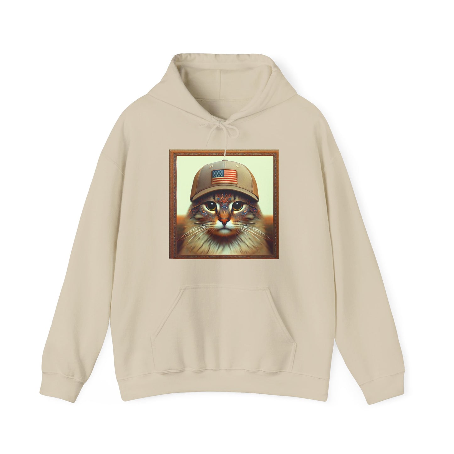 Cat in Cap USA Hoodie Sweatshirt