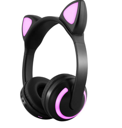 Wireless Cat Ear Headphones with Noise Reduction & LED Light