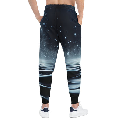 Athletic Joggers - Snow Falling on the Sea Design