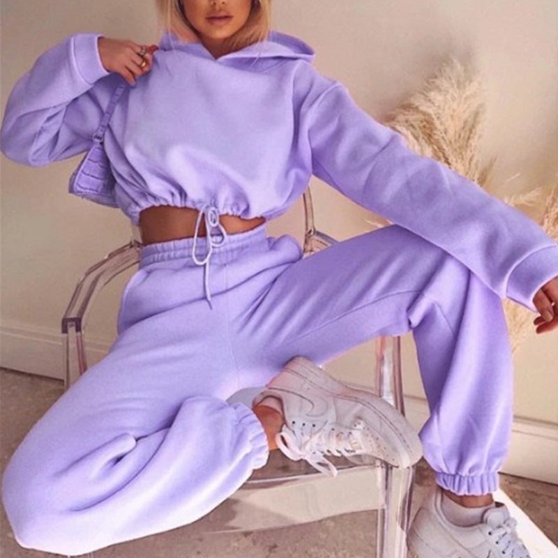 Trajes de jogging para mujer, trajes de chándal de 2 piezas, sudadera con capucha de manga larga sexy, ropa deportiva informal para Fitness