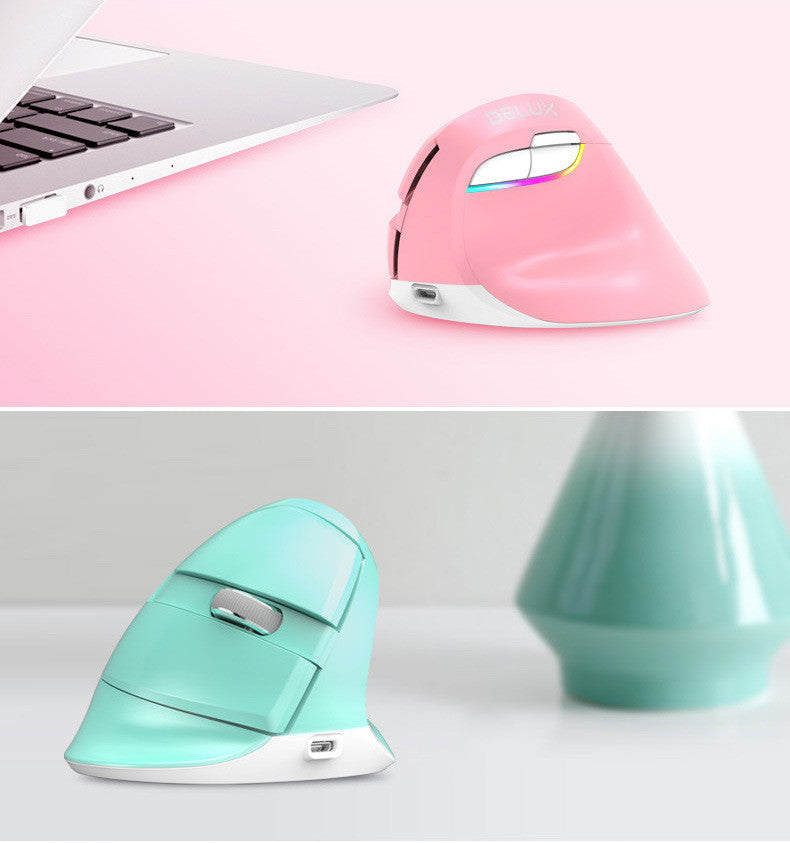 Ergonomic Wireless Vertical Mouse - 2400 DPI, 6-Button Optical