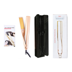 2-in-1 Ceramic Hair Straightener & Curler – 360° Swivel, Global Voltage, Fast Heat-Up