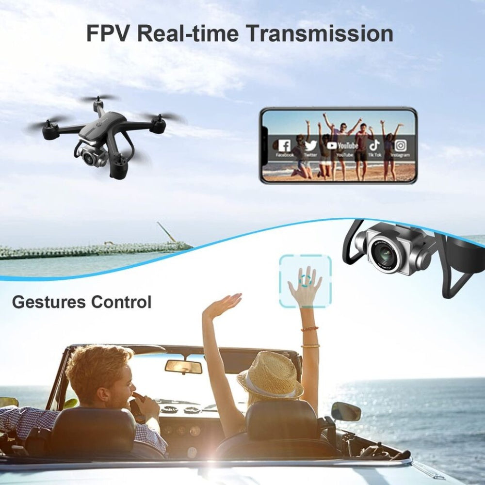 V14 FPV Drone with 1080P HD Camera | Voice & Gesture Control | 30-Min Flight Time