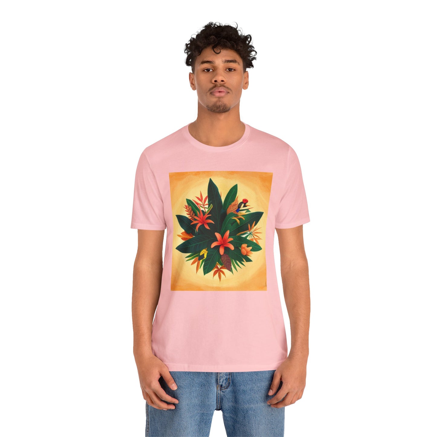 Jamaican flowers Unisex Jersey Short Sleeve Tee