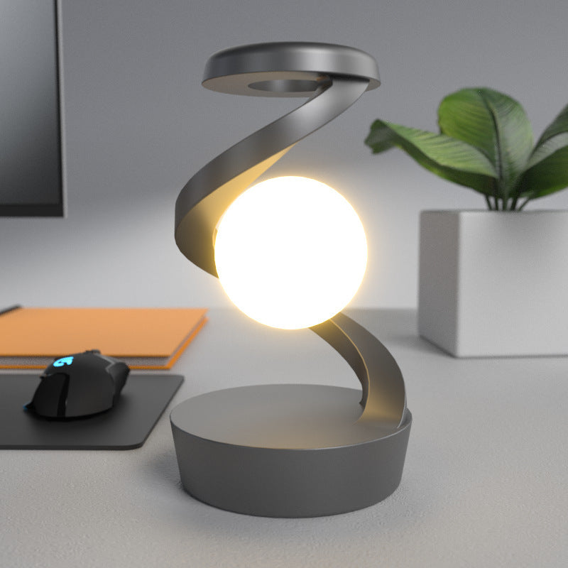 Rotating Moon Desk Lamp – Wireless Charging & Sensor Control